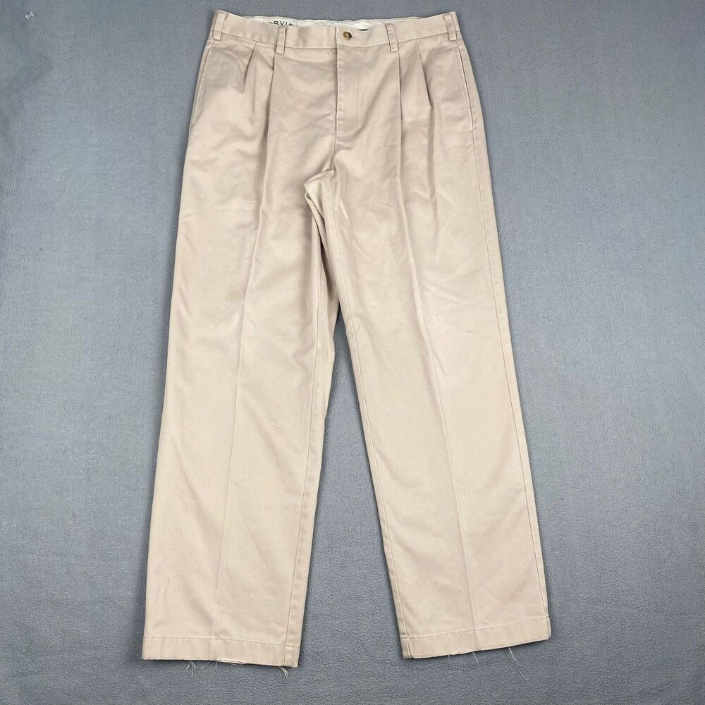 Orvis Sporting Mens Size 32 Traditions Wrinkle  Cotton Trousers Pants Khaki